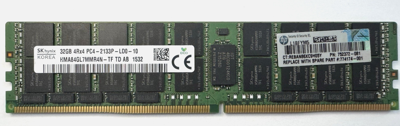 SK Hynix 32GB DDR4 ECC 2133MHz PC4-2133P-L LRDIMM HMA84GL7MMR4N-TF HP 752372-081