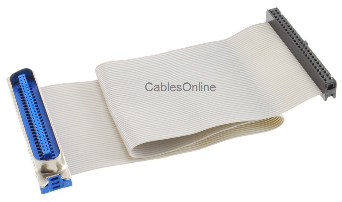 12" CN50 50-Pin Male to IDC50 50-Pin Female Ribbon Cable, CablesOnline FS-1012