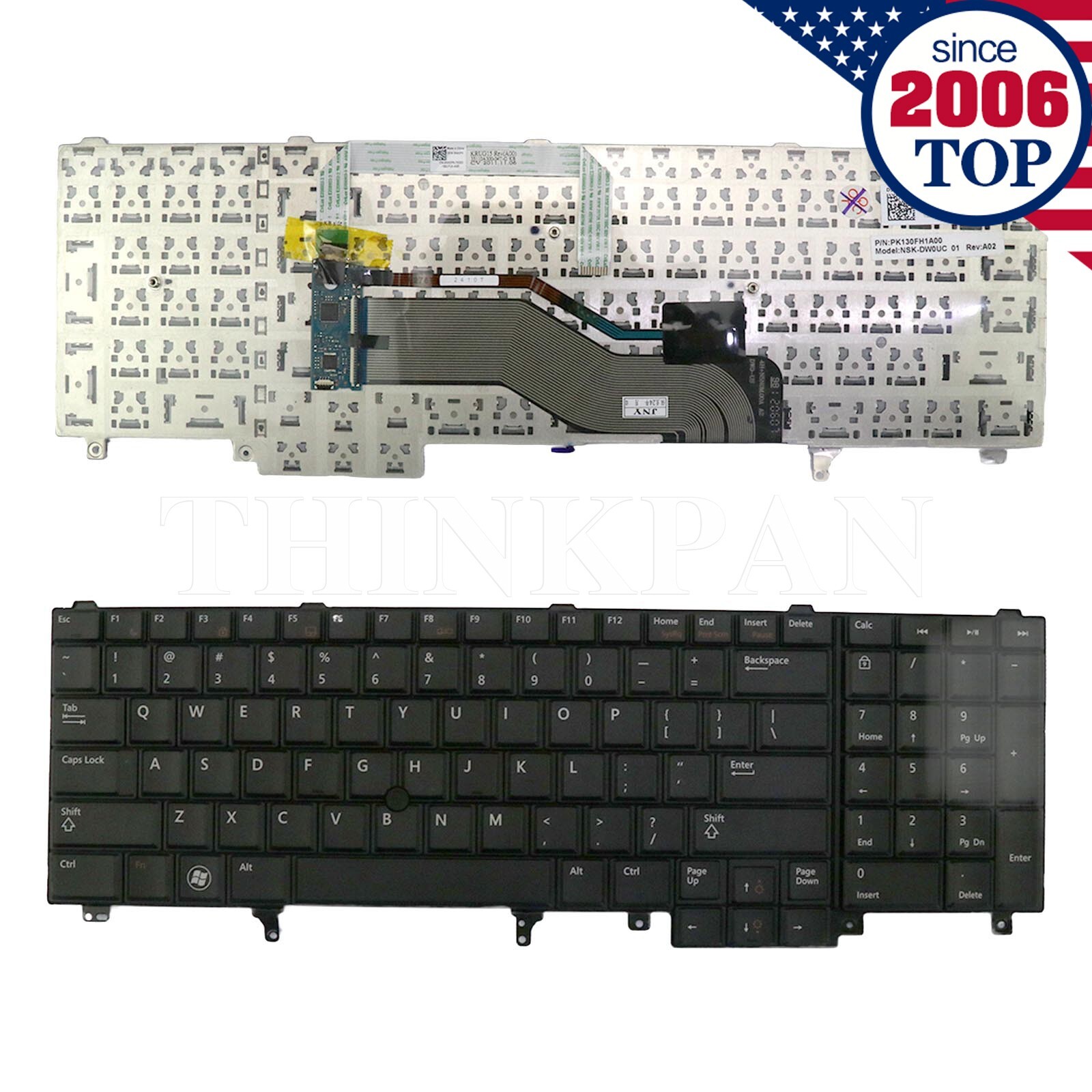 New US Keyboard for Dell Latitude E6520 E6530 E6540 E5520 E5530 0HNMXY