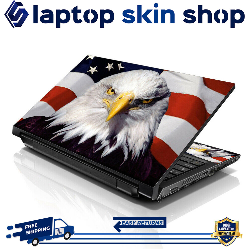 Laptop Skin Sticker Notebook Decal Cover USA Eagle for Dell Apple Asus 13" -16"