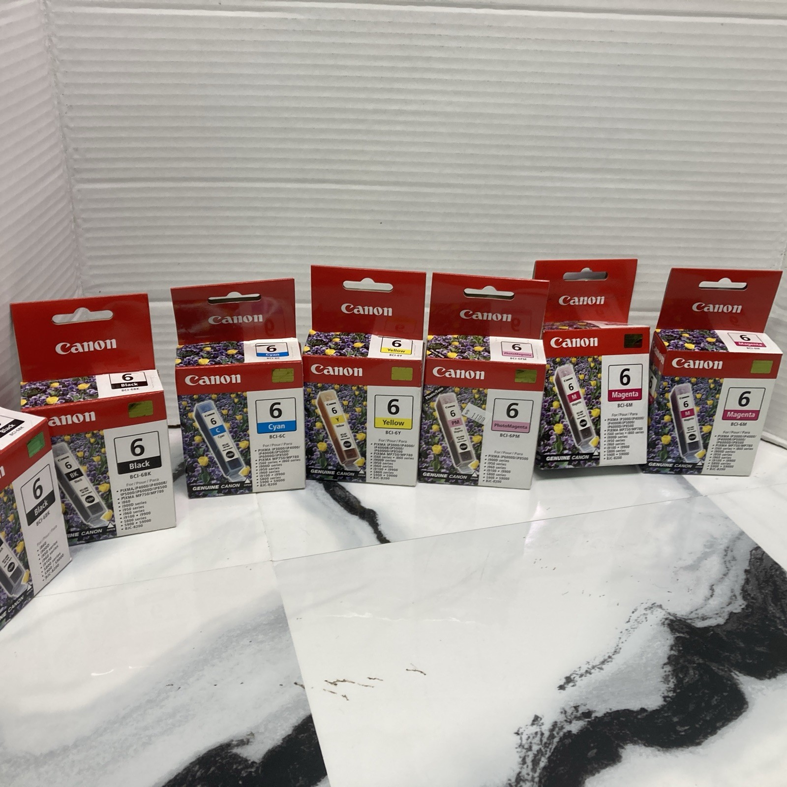 Lot Of 7 Genuine Canon BCI 6 Ink  - BCI-6C - BCI-6M BCI-6Y ++New Sealed