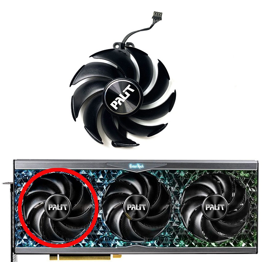 For PALIT RTX4070tiS 4080 4090GameRock Graphics Card Cooling Fan TH9520B2H-PCB01
