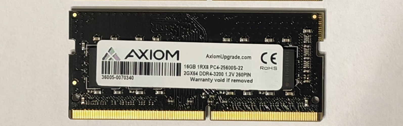 🙌 AXIOM 2GX64 DDR4-3200 MEMORY RAM 16GB 1RX8 PC4-25600S-22
