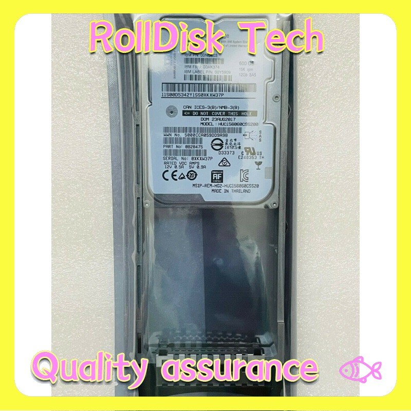 IBM 00NC603 00AK374 600GB 15K SAS 2.5" 12GB/S for IBM V3500 V3700 HDD HARD DRIVE