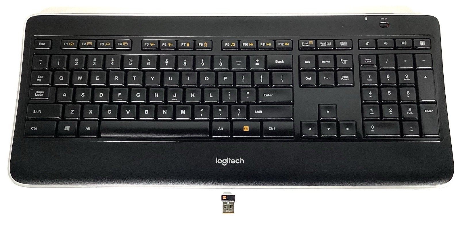 LOGITECH K800 Wireless Illuminated Keyboard (Y-R0065) with USB Receiver Dongle