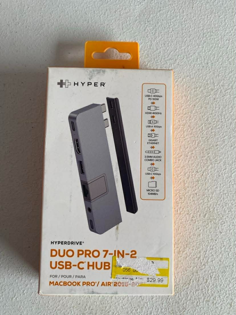 HyperDrive Duo Port 7-in-Two USB C Hub for MacBook: