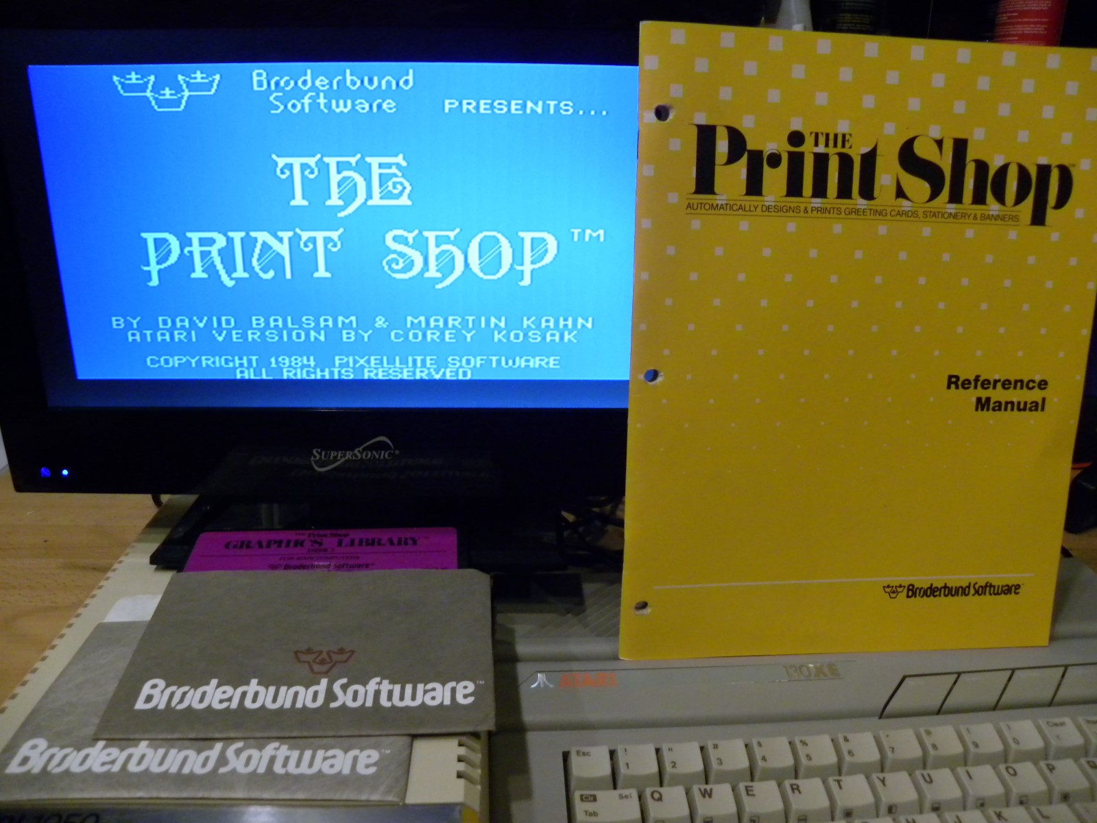 ATARI Print Shop WORKING TESTED 400/800/1200XL/1450/XF551/822/130XE/800XL