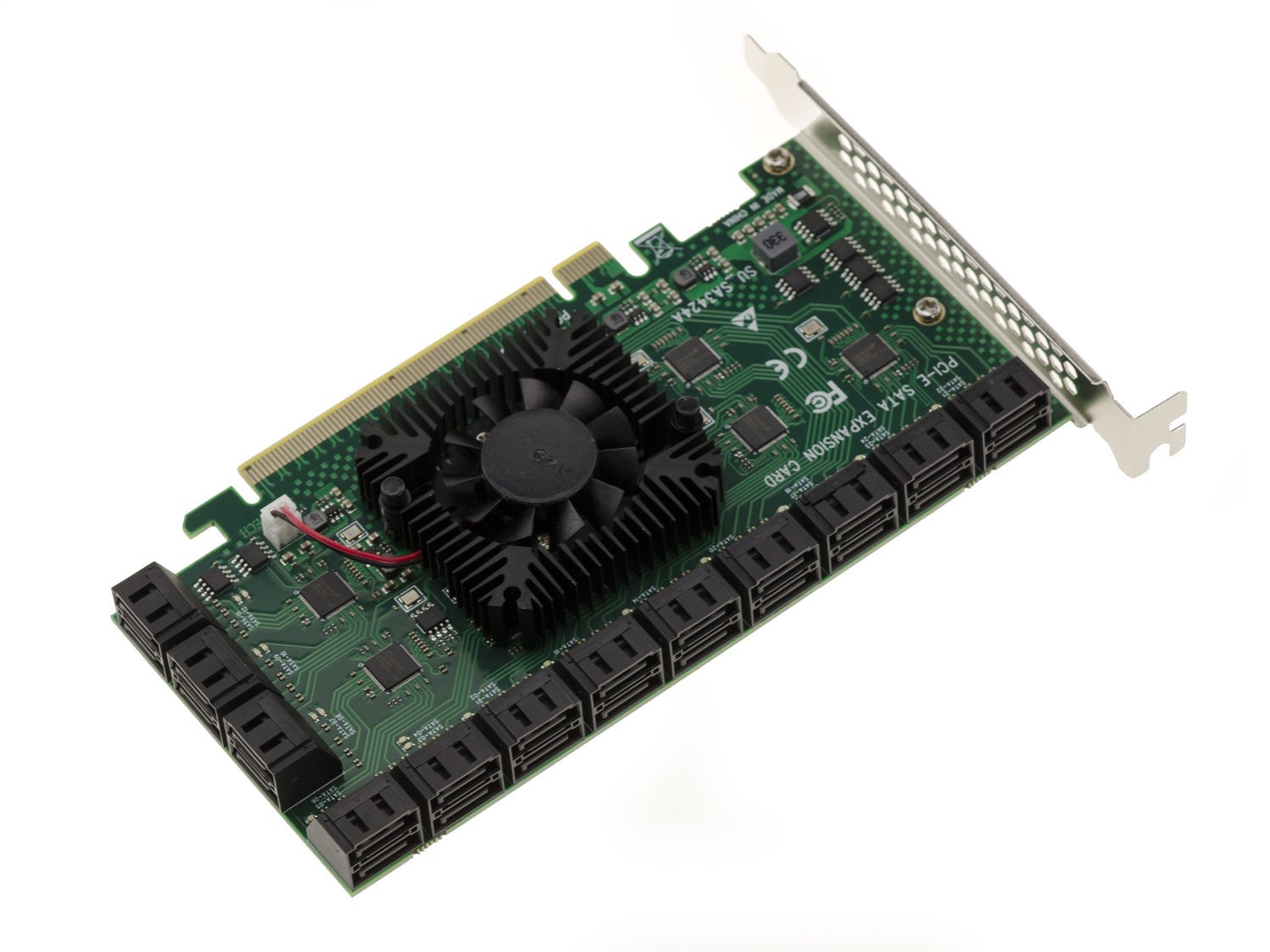 PCIe 3.0 16X Controller Card With 24 SATA 6G Ports. ASM1812 And ASM1064 Chipset.