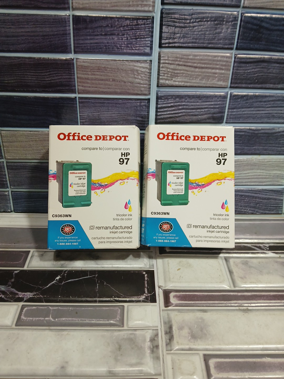 Lot Of 2 Office Depot for HP 97 Tricolor Ink C9363WN New Sealed
