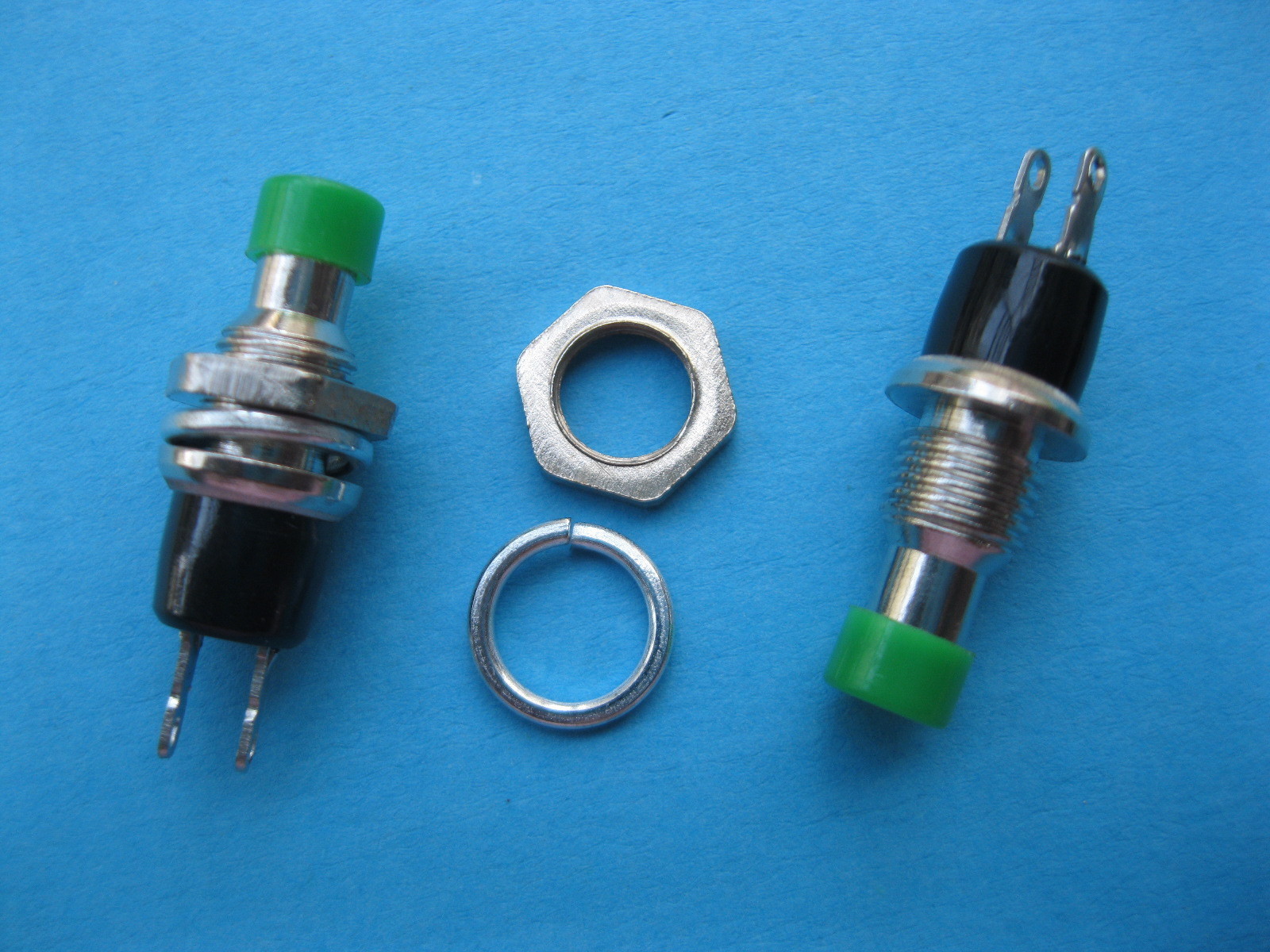 30 pcs Push OFF Green Cap SPST Mini Push Botton Momentary Switch 120V/6A 250V/3A