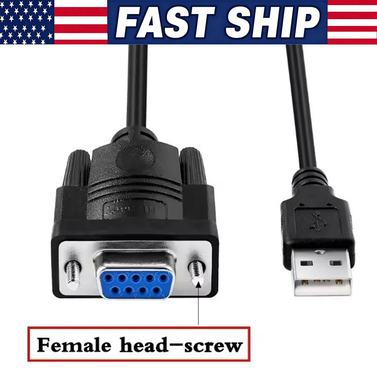 3.9 Ft USB 2.0 to Female DB9 RS232 Serial Converter 9 Pin Adapter Cable PDA
