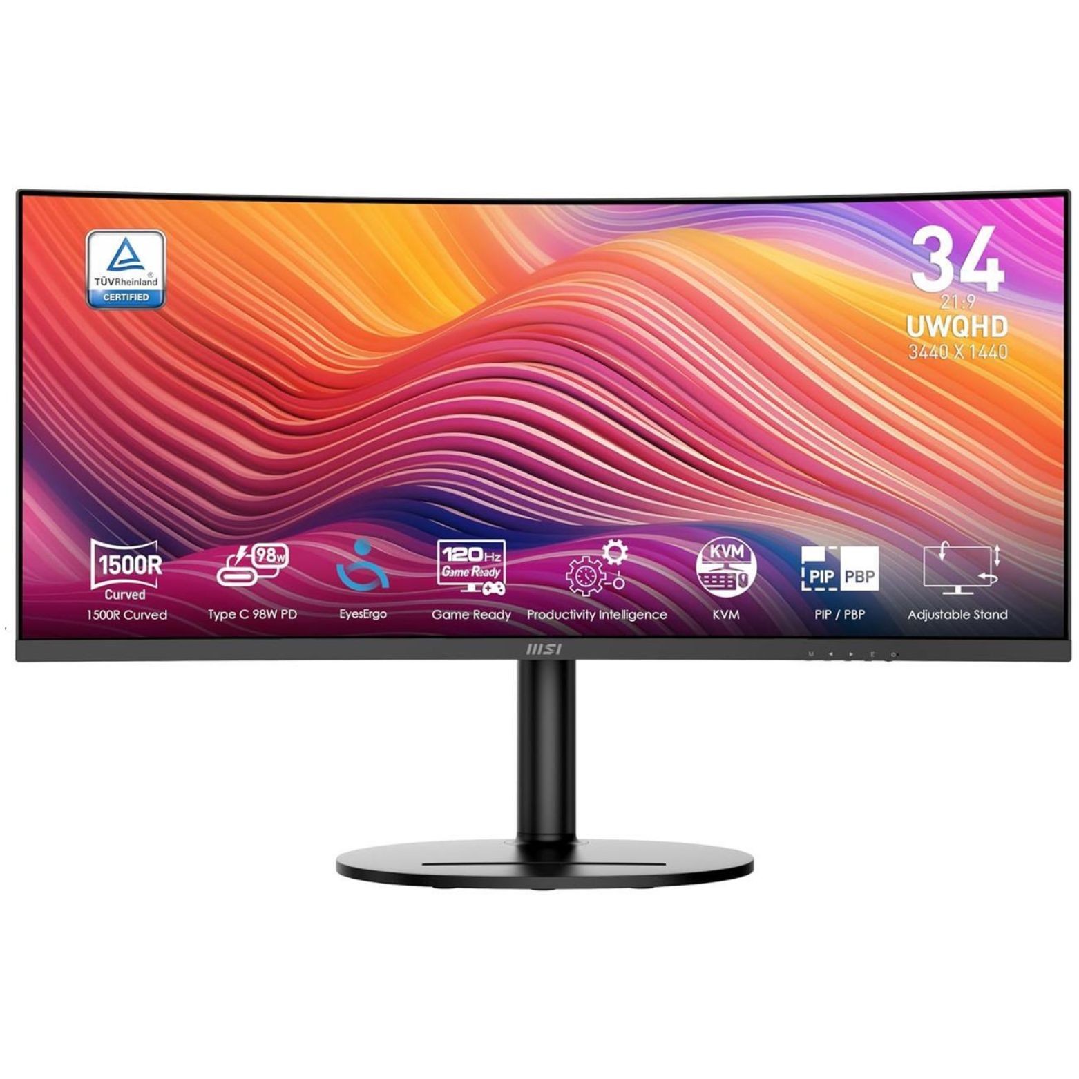 MSI Modern MD342CQP 34" UWQHD Curved Monitor FreeSync Premium HDMI & DisplayPort