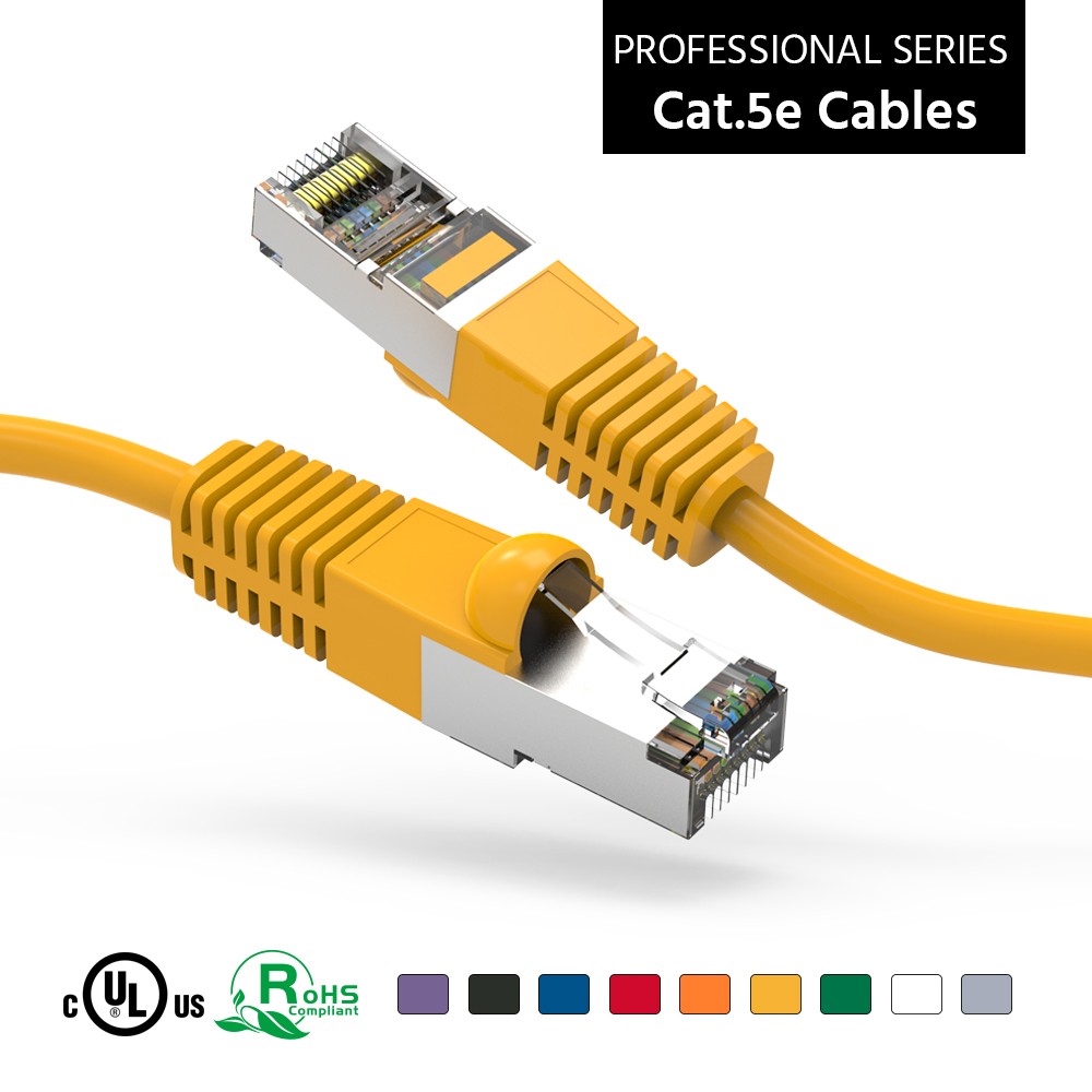 10 Pack of 100Ft CAT5E Shielded (FTP) Ethernet Network Booted Cable 15-200 Feet
