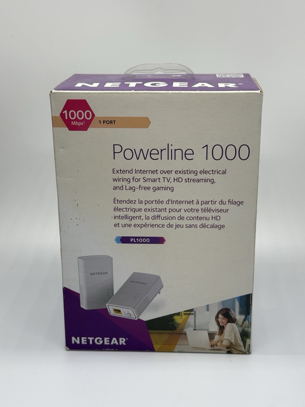 NETGEAR Powerline 1000 Mbps PL1000 Ethernet Adapter Kit 2-Pack New Open Box