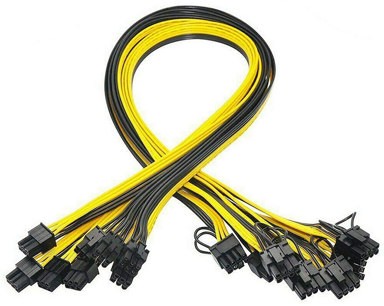PCIe 6 Pin to 8 Pin 6+2 GPU Power Cable 50cm Male to Male 12 PCS Pack