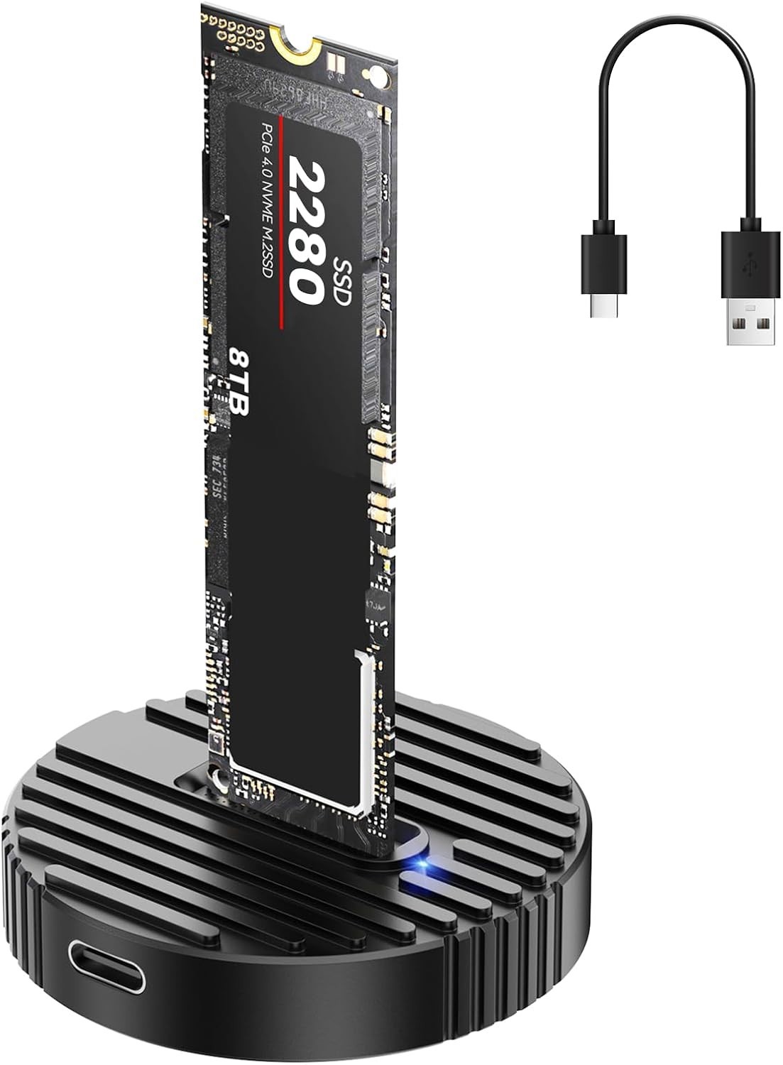 Tool-Free M.2 NVMe & SATA to USB C Docking Station, 10Gbps SSD Reader Adapter
