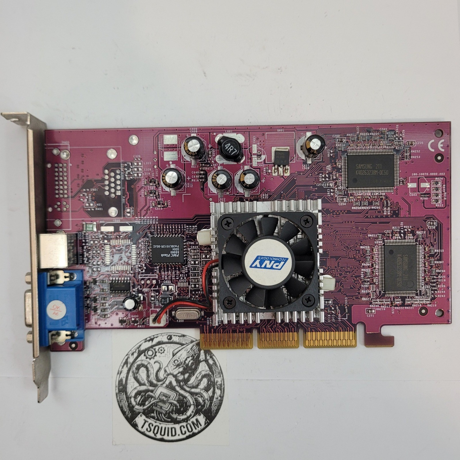 PNY NVIDIA GeForce4 MX 440 AGP 8X 64MB DDR Graphics Card VCG4MX44APB Purple