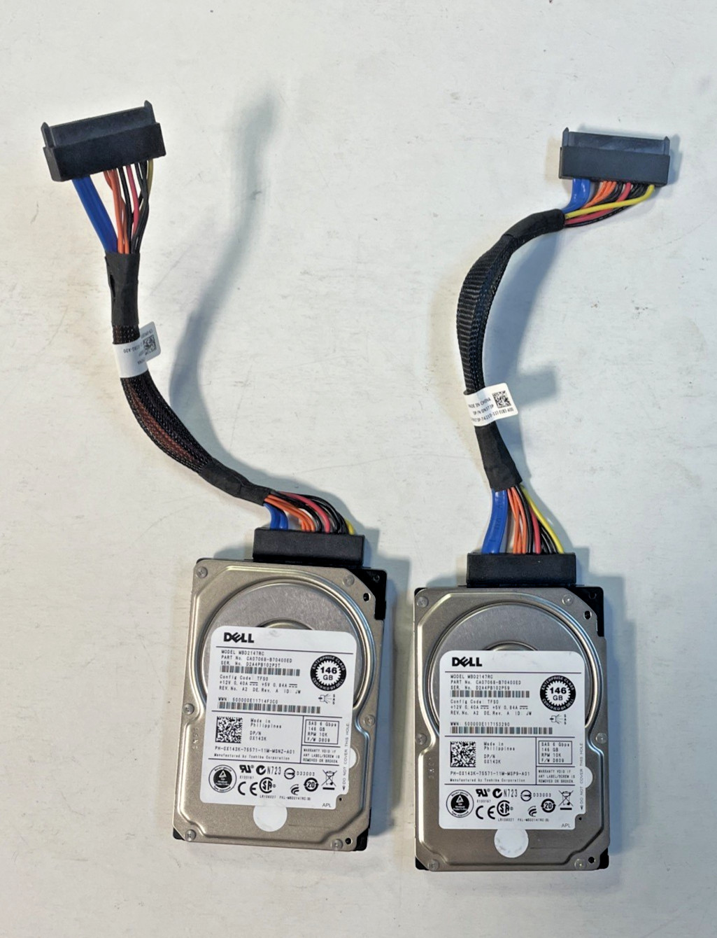 Dell G731N 146GB 10K SAS 2.5 6G MBD2147RC / CA07068-B10300DL & BACKPLANE CABLE