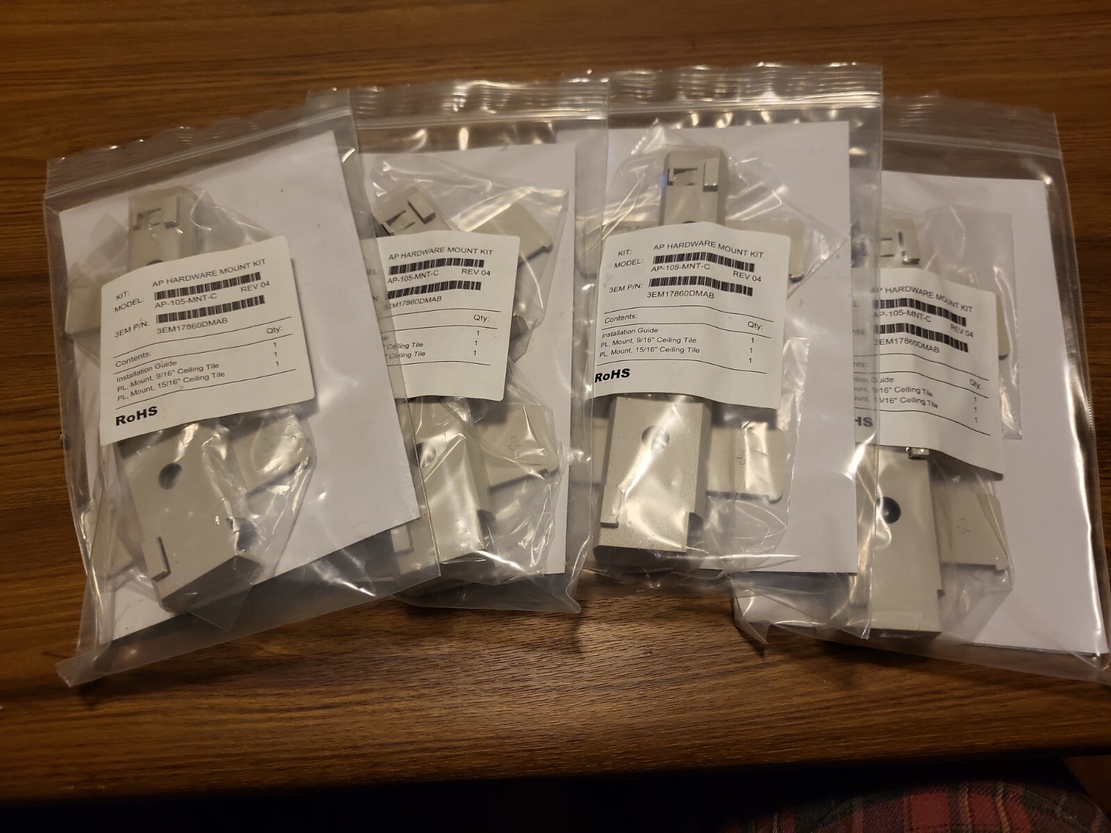 Lot of 4  sets Aruba AP-105-MNT-C Access Point Mounting Kits Ceiling Grid Rail 