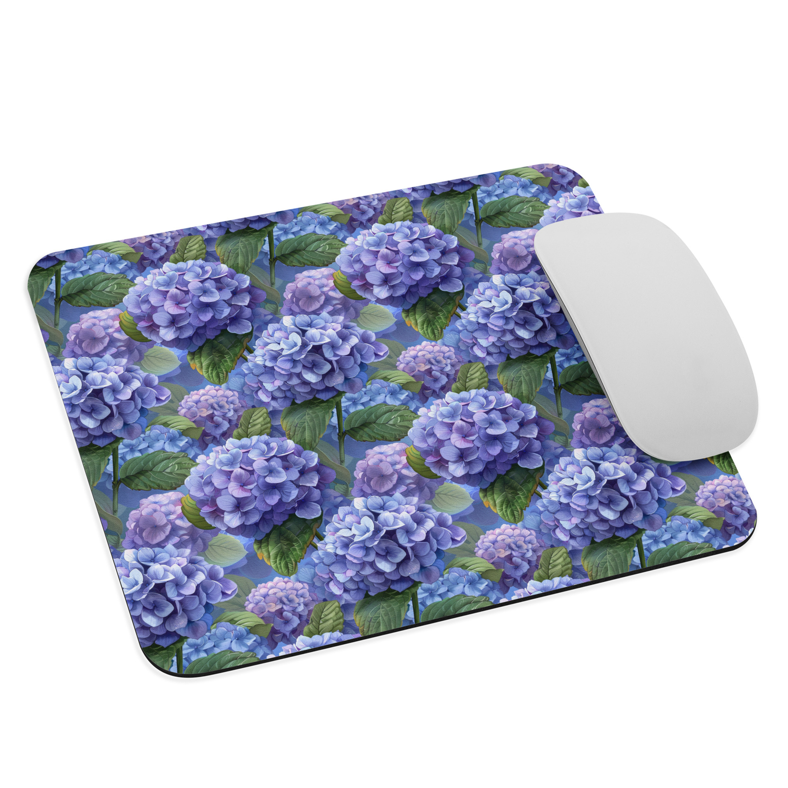Blue and Purple Hydrandea Floral Mouse Pad Garden Flowers NEW