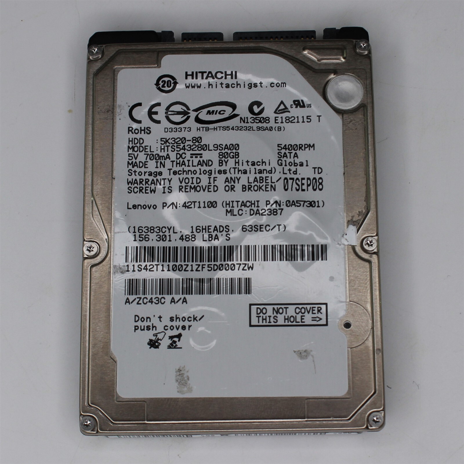 Hitachi Travelstar 5K320 80GB Internal 5400RPM 2.5" (HTS543280L9A300) HDD