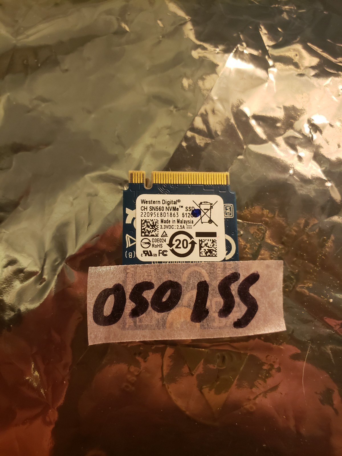 [050ISS] NVMe M.2 2230 SSD -- 512GB -- 0% USED, 100% LIFE, SMART DATA POSTED