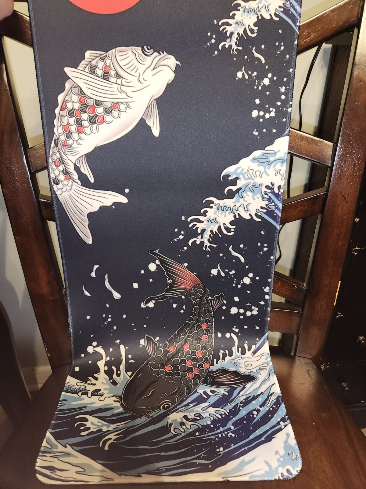extended Japanese Koi Fish desk mat / gaming mouse pad