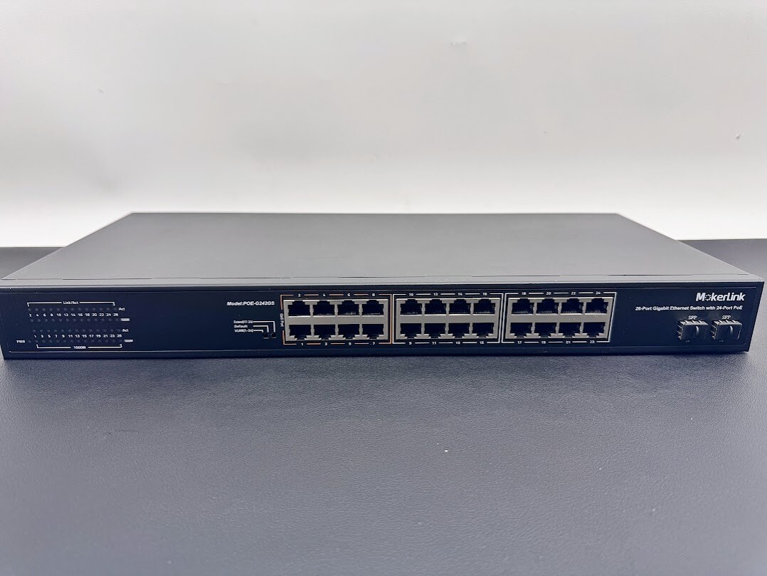 MokerLink POE-G242GS 26-Port Gigabit Internet Switch with 214-port PoE