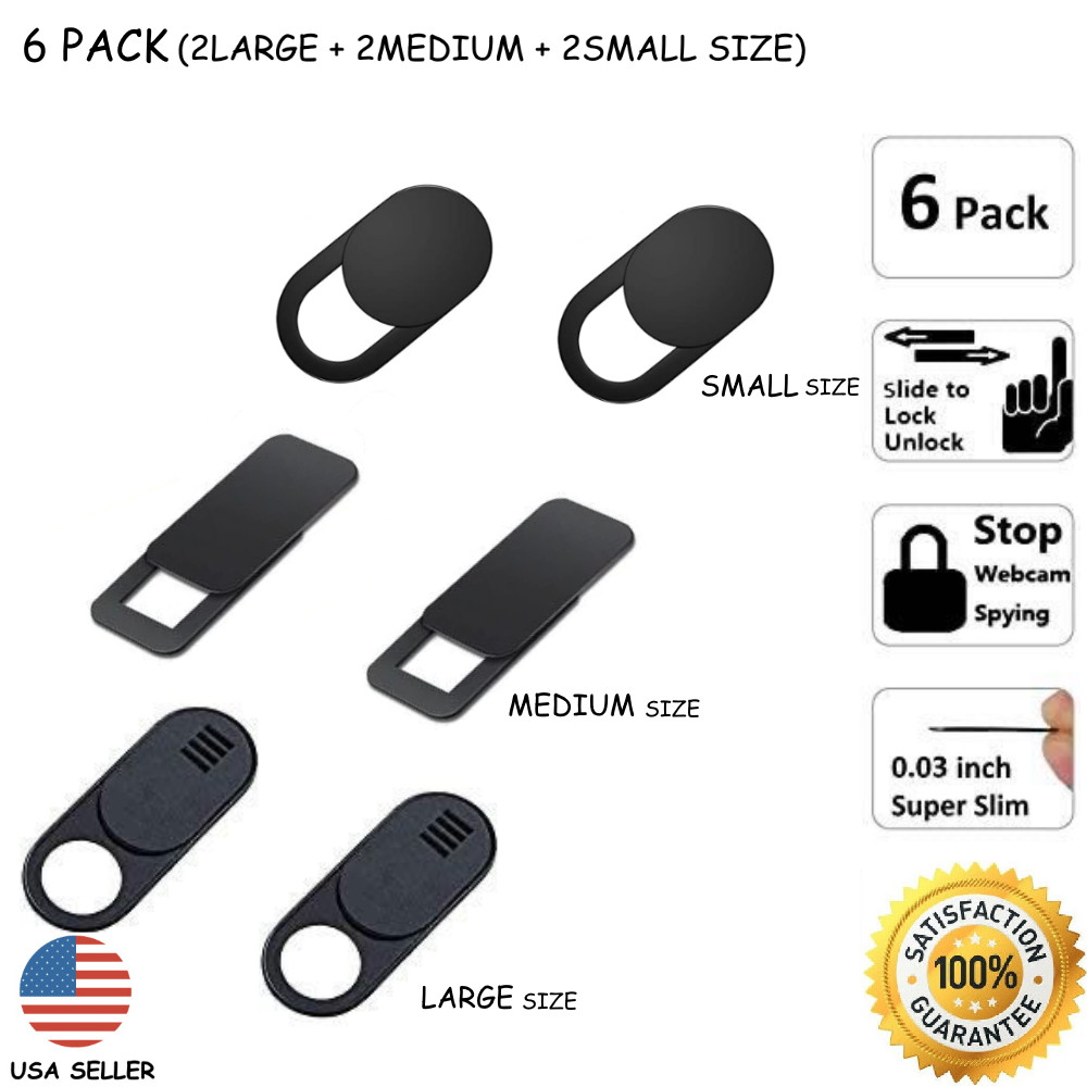 6PCS Large Medium  Small WebCam Cover Slide Camera Privacy Security Protect 
