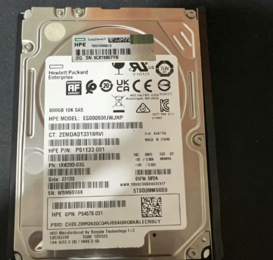 FOR HPE 600GB SAS 12G 10K SFF DP HDD EG000600JWJNP ST600MM0009 NEW