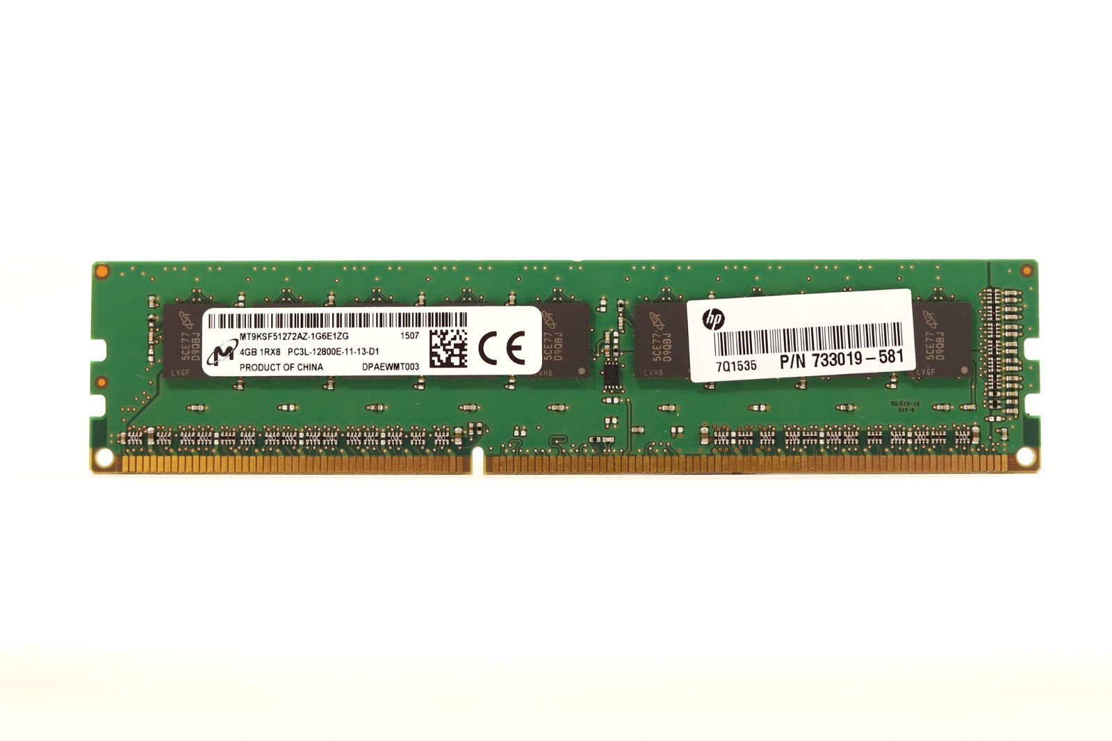 Micron 4GB 1Rx8 PC3L-12800E-11-13-D1 ECC Unbuffered Memory MT9KSF51272AZ-1G6E1ZG