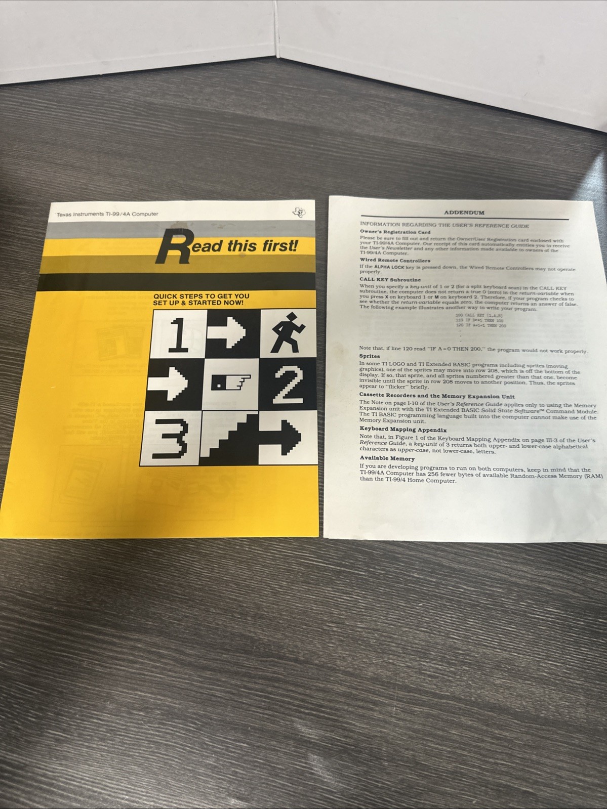 TI 99/4A Computer Texas Read This First Pamphlet Manual Paperwork Vintage 1981
