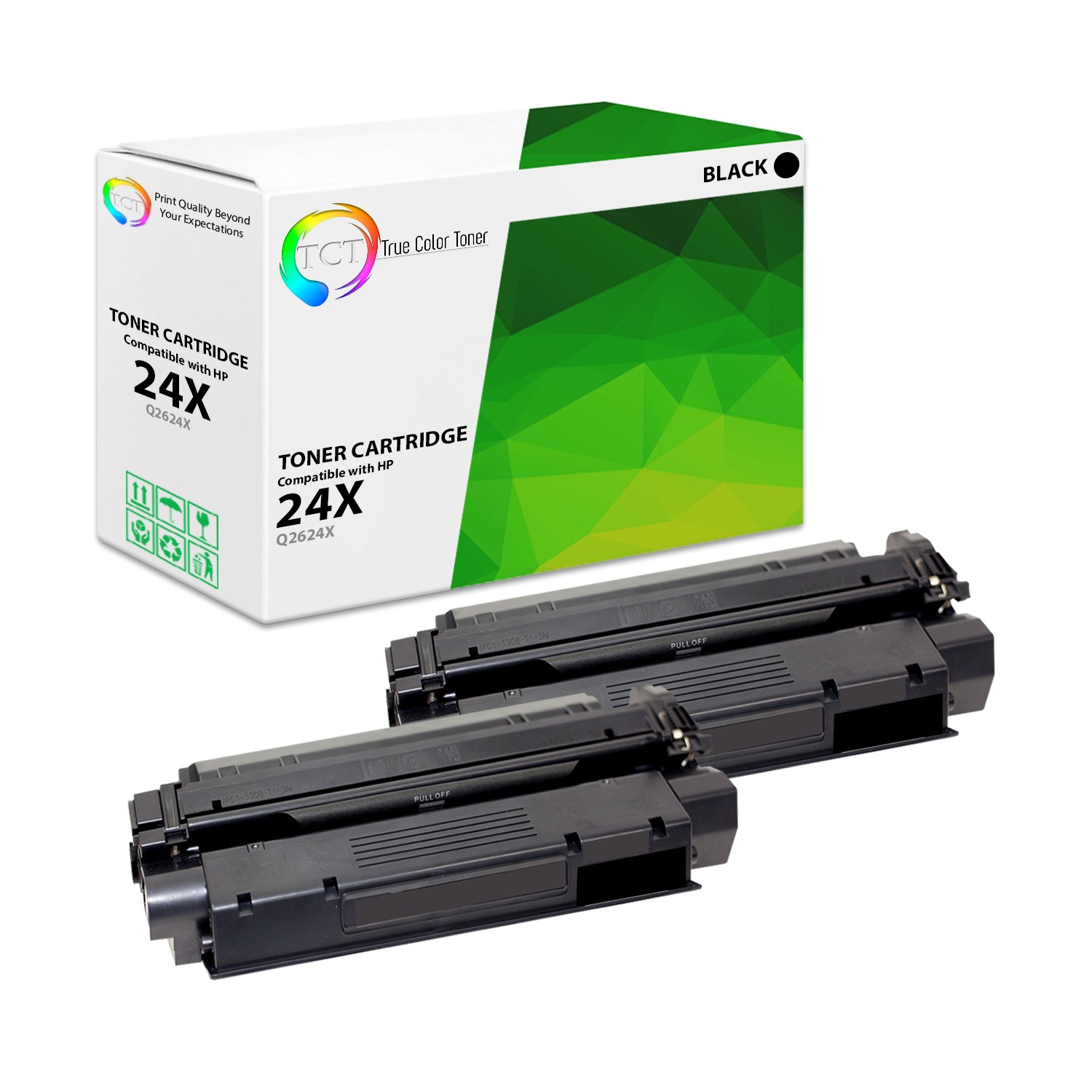 TCT 2 Black Q2624X 24X High Yield Toner Cartridge For HP LaserJet 1150 series