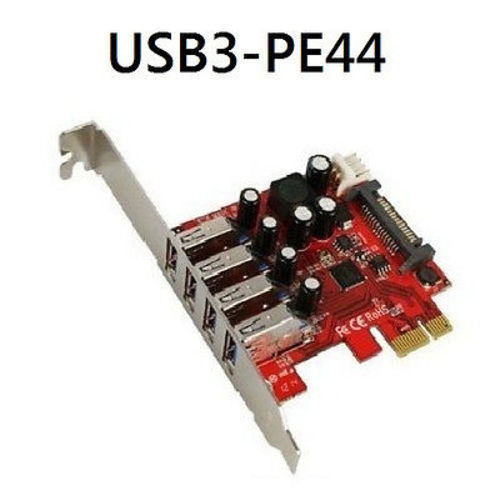 4-Port USB 3.0 PCI Express(x1) with 15-pin SATA & Mini 4-pin power connectors