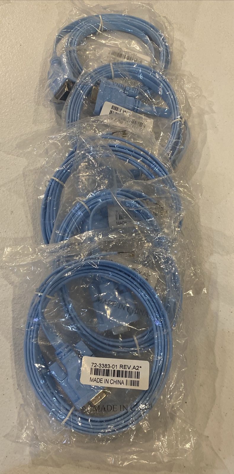 Cisco Sata OEM 72-3383-01 Router Console Cables 6' Blue Lot of 5