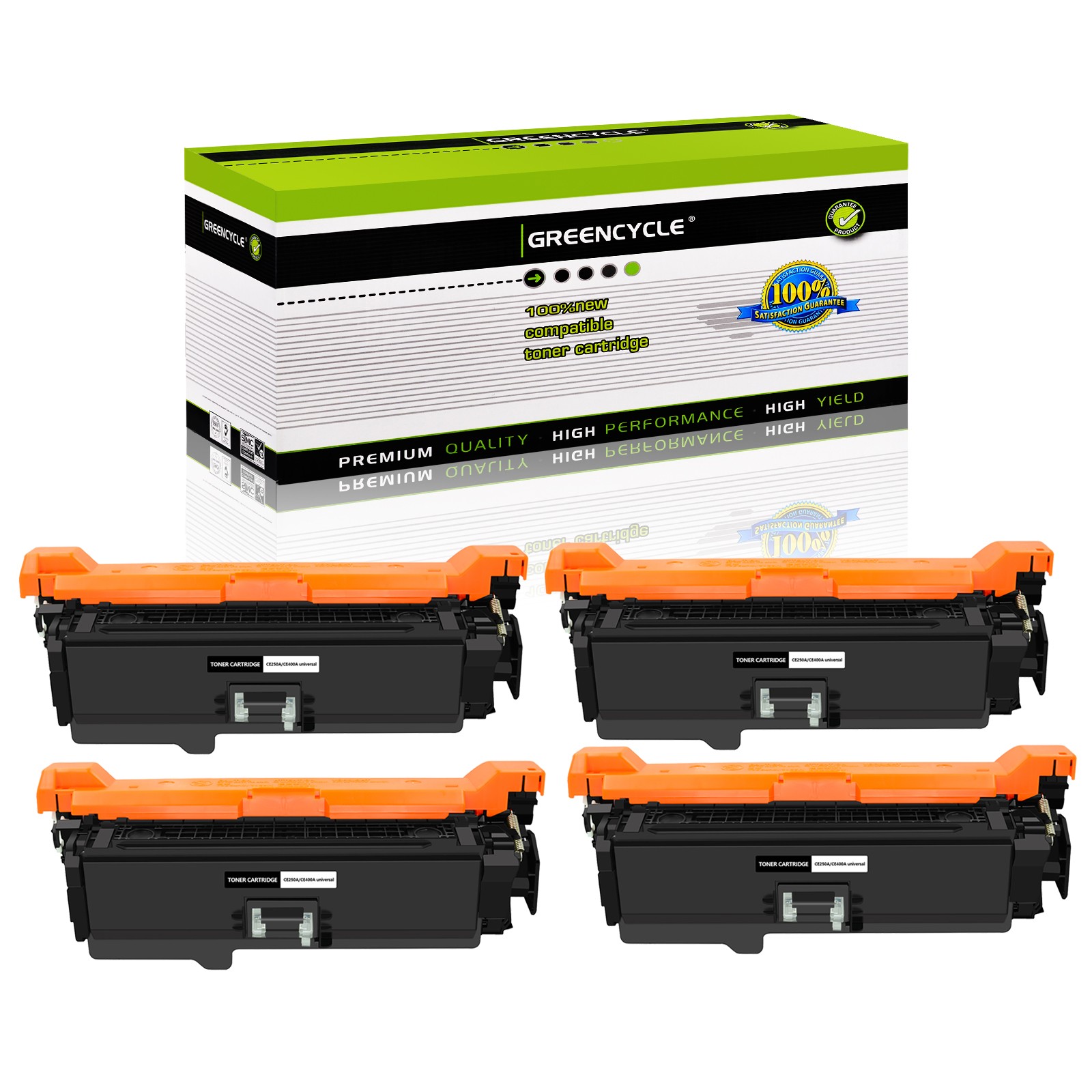 4PK CE250A Toner Cartridge Compatible for HP Color LaserJet 3525n 3525dn CP3525x