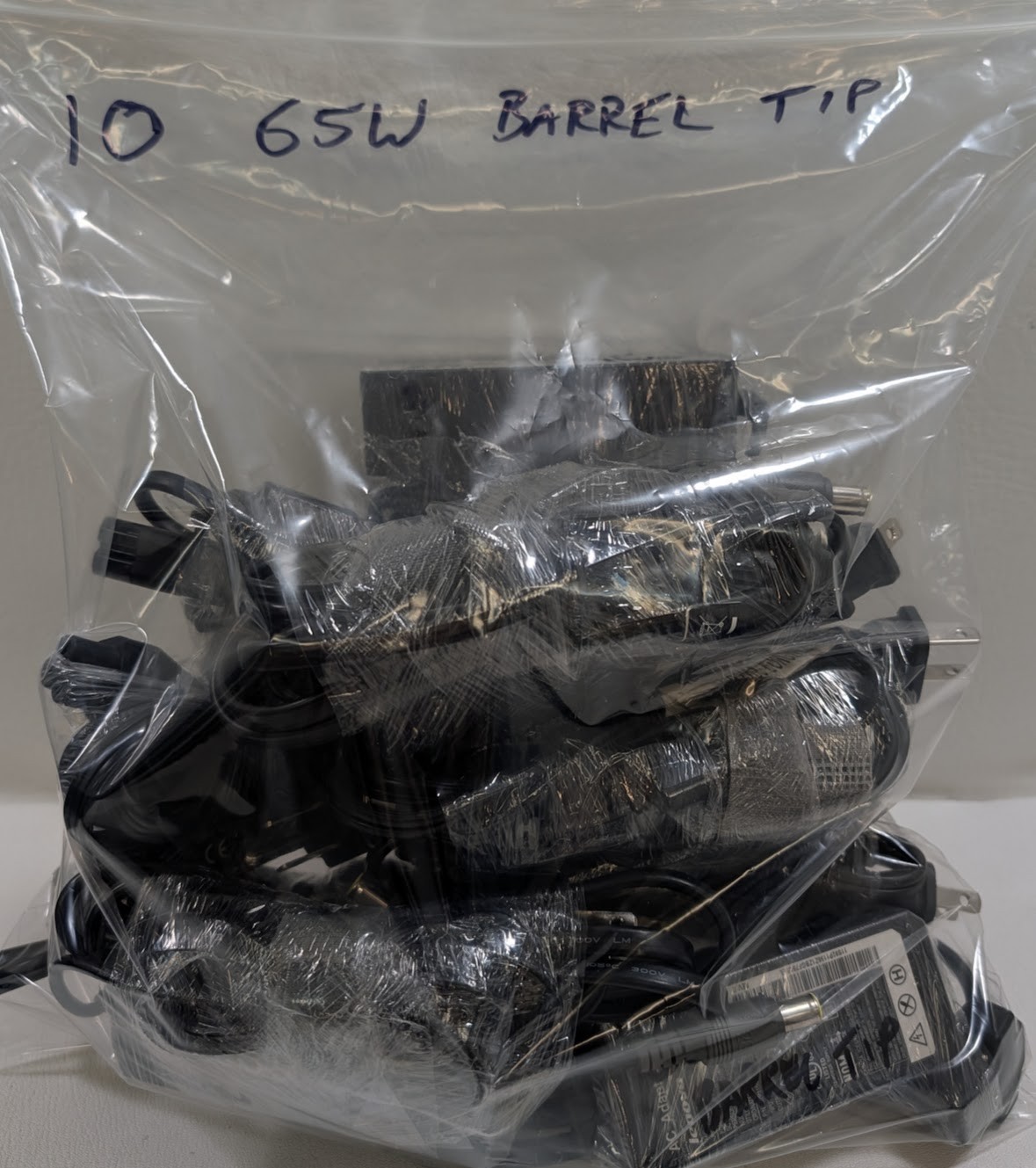 Lot of 10 Genuine Lenovo 65W 20V 3.25A AC Adapter w/ PWR Cords -Large Round Plug