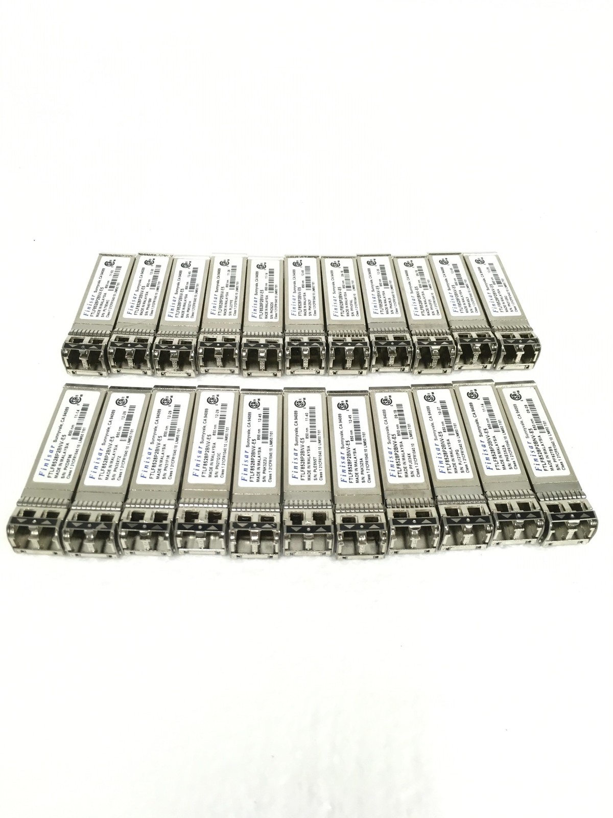 Lot of 22 Finisar FTLF8528P2BNV-E5 850nm Fiber Transceivers WORKING 