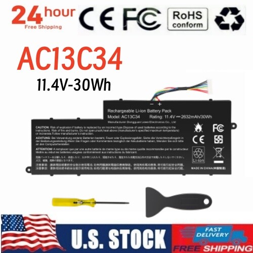 AC13C34 Battery for Acer Aspire V5-122P E3-111 3ICP5/60/80 KT.00303.005 30Wh 