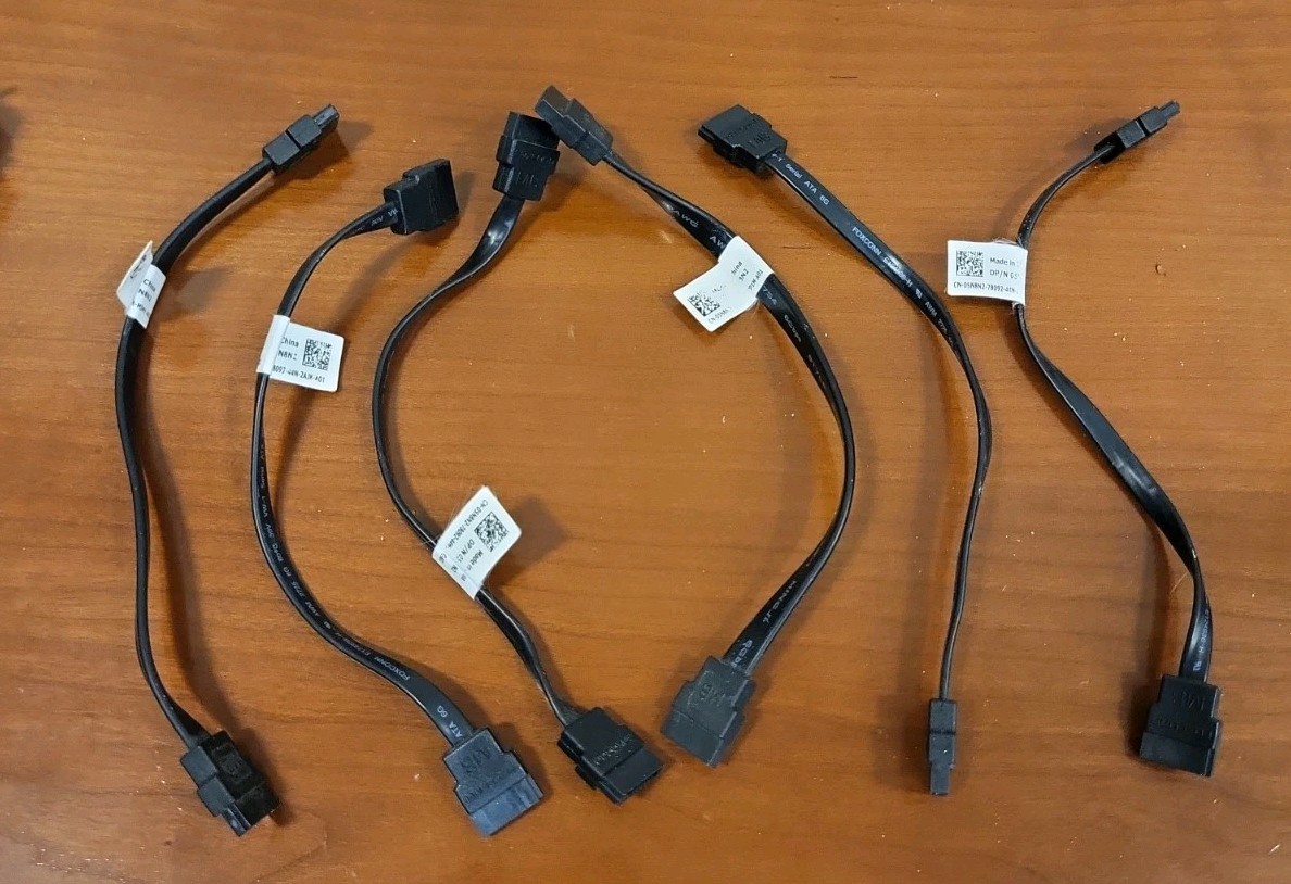 6x Dell Foxconn 6in 6GB/s 26 AWG Black Serial ATA SATA Cable CN-5N8N2 