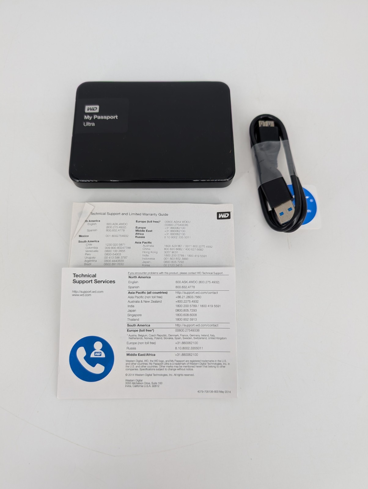 WD My Passport Ultra 1TB Portable Hard Drive Black WDBGPU0010BBK
