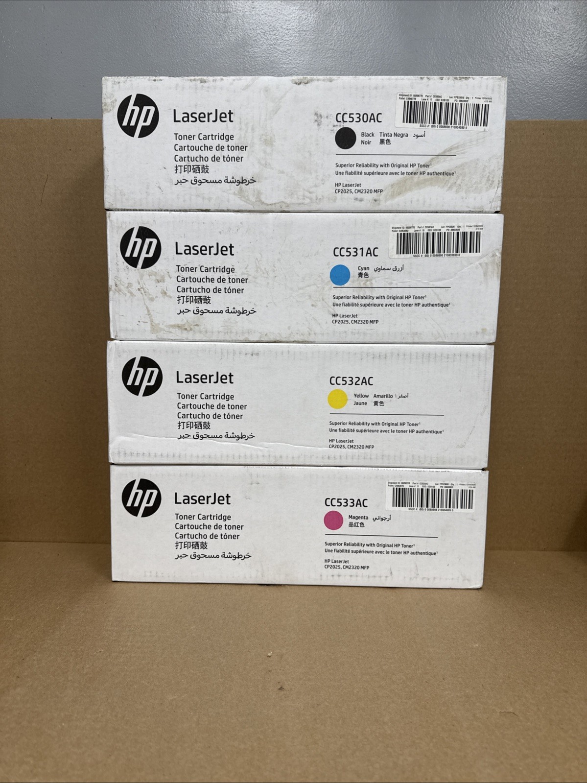 HP 304A CC530AC-531AC-532AC-533AC Toner Set LaserJet CP2025 CM2320 Genuine (32D)