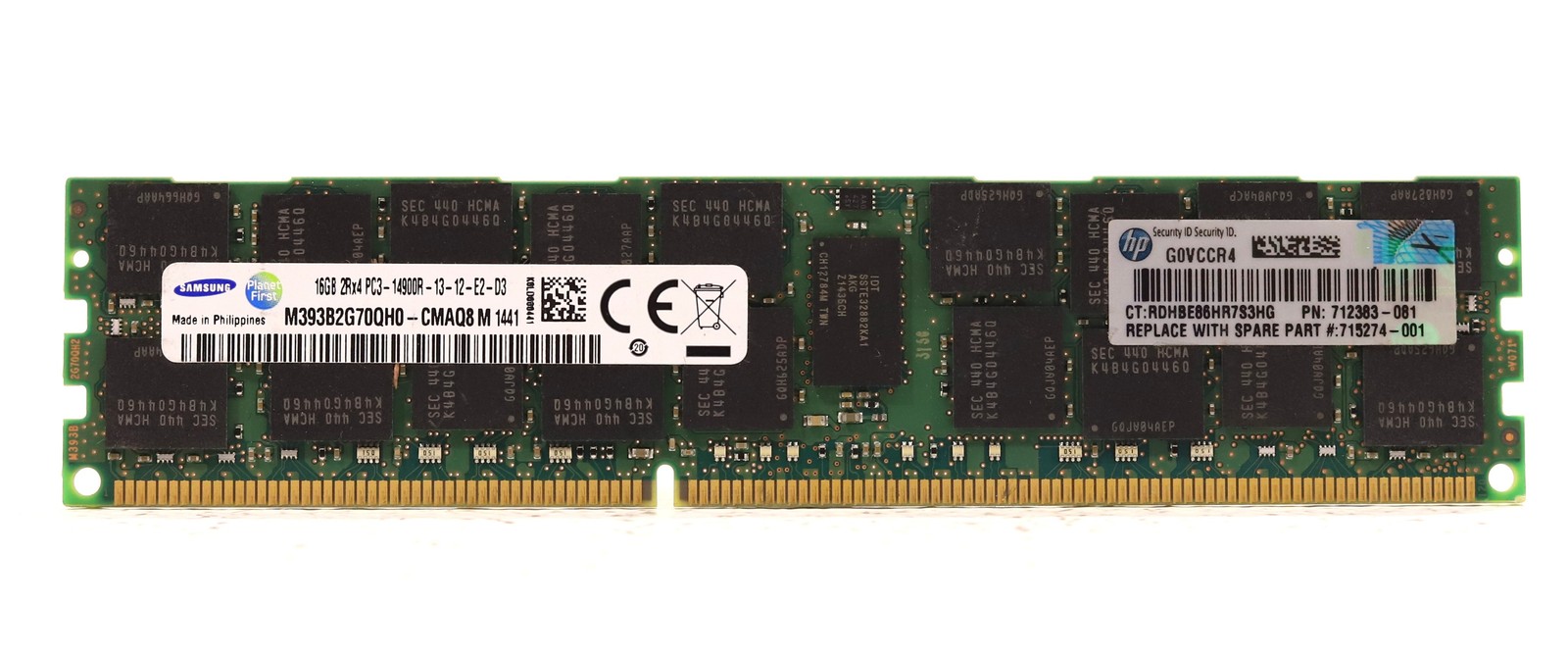 Samsung 16GB 2Rx4 PC3-14900R-13-12-E2-D3 ECC REG Server RAM M393B2G70QH0-CMAQ8