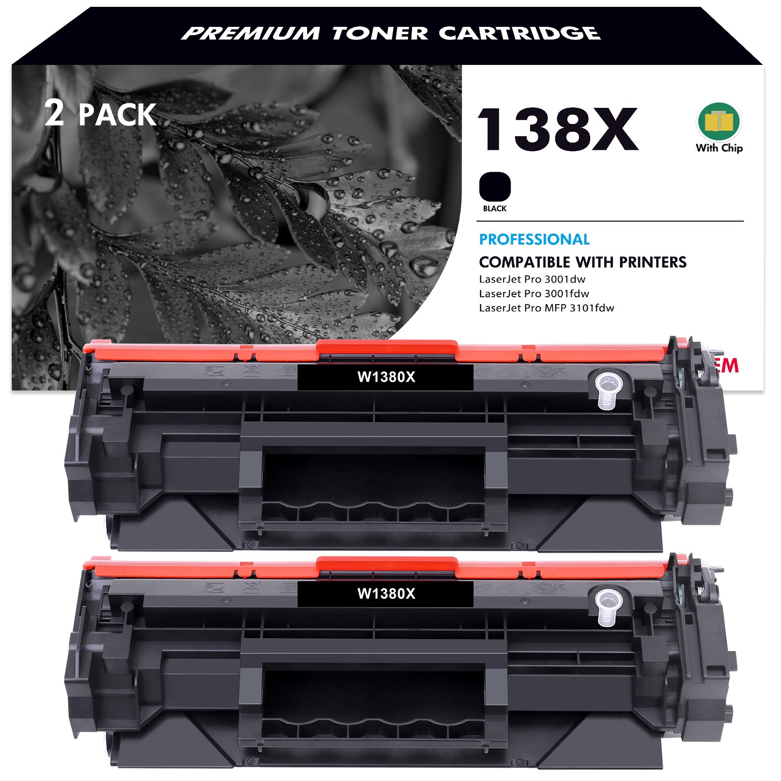 WITH CHIP W1380X 138X Toner Compatible With HP LaserJet 3001dw 3001fdw 3101fdw