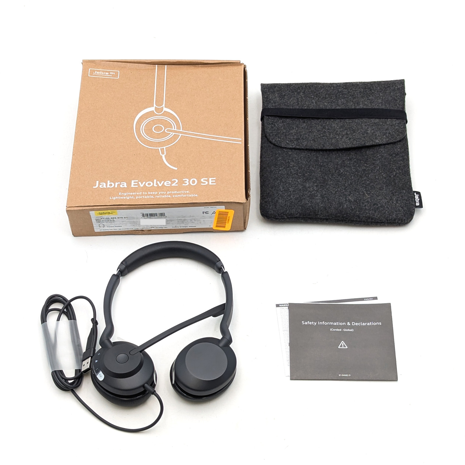 Jabra Evolve2 30 SE Stereo USB-C/A Headset (23189-989-879-01) | Black