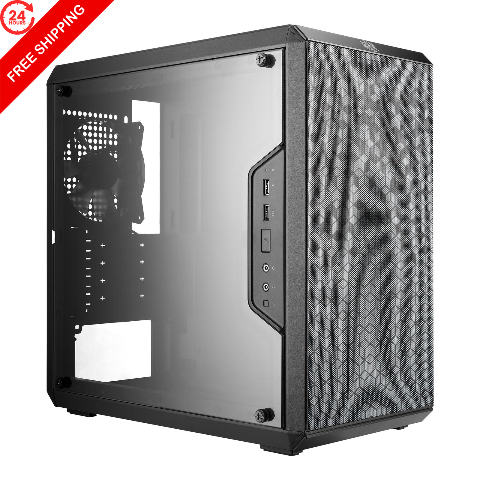 Cooler Master Q300L V1 Micro-ATX PC Case, High Airflow, Micro-ATX, Dark Gray