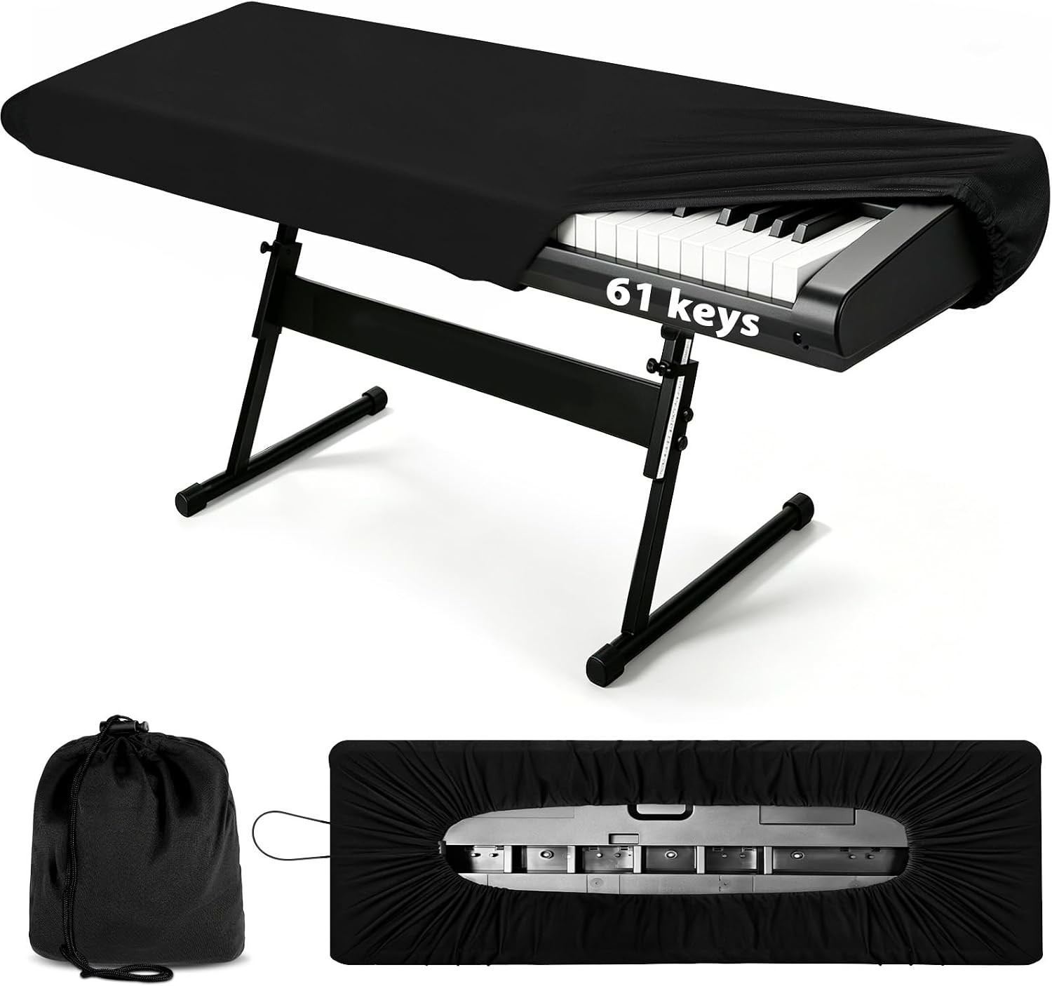 61 Keys Piano Keyboard Dust Cover Stretchy Electronic Music Cover Elastic