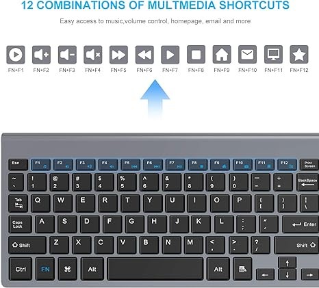 LeadsaiL Wireless Keyboard and Mouse Combo, Wireless USB Mouse and -  GRAY