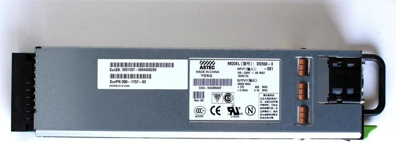 300-1757-02 - pwr supply 550w, ds550-3-001 rev 05  US SELLER TESTED