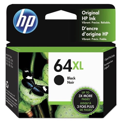 HP 64XL Black Ink Cartridge High Yield N9J92AN for HP Printer 600 Pages